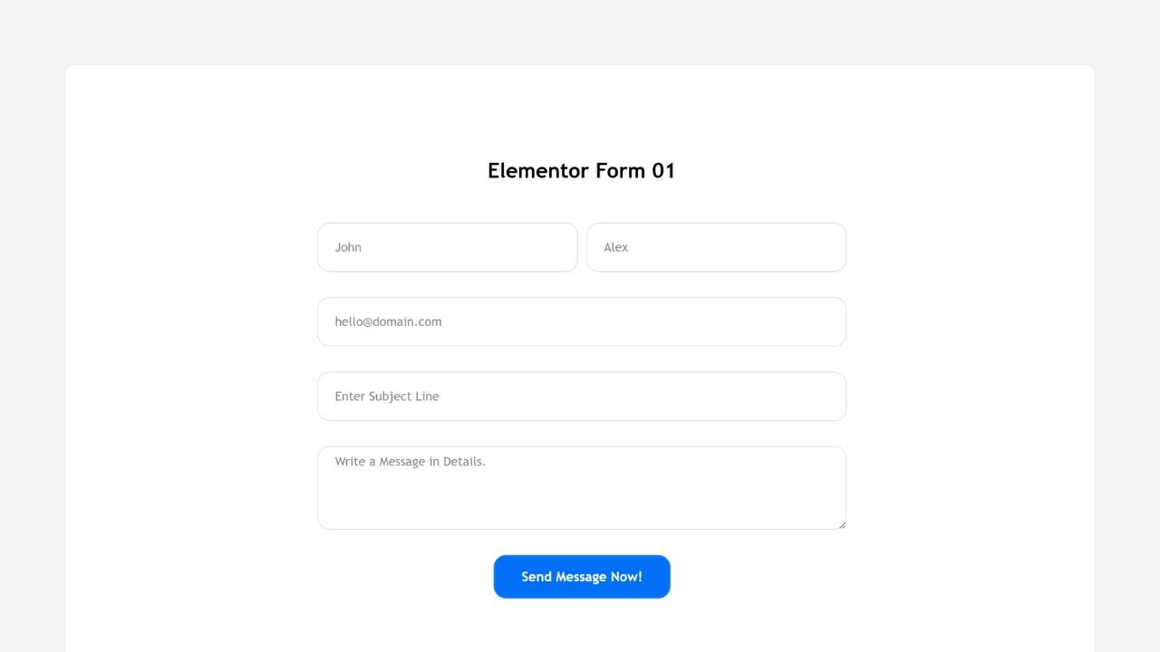 Elementor Form 01
