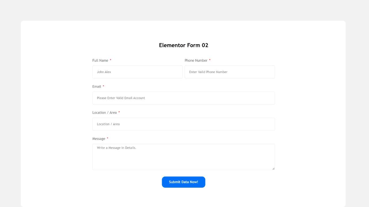 Elementor Form 02