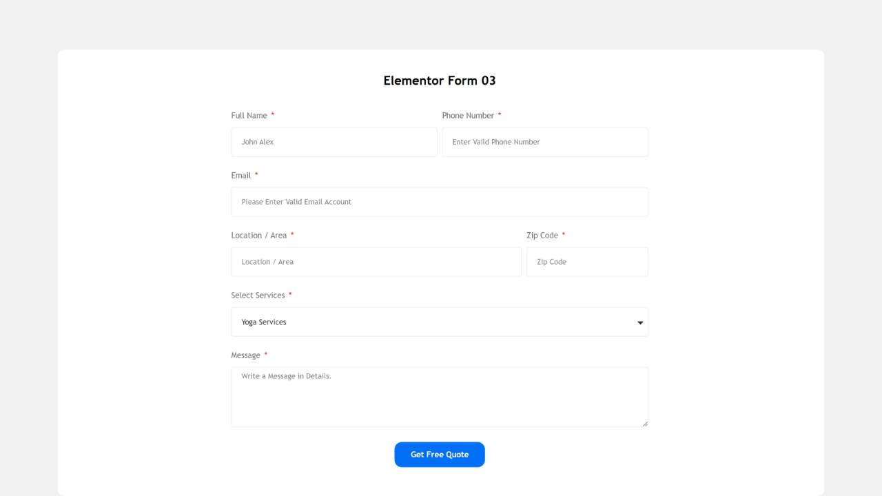 Elementor Form 03