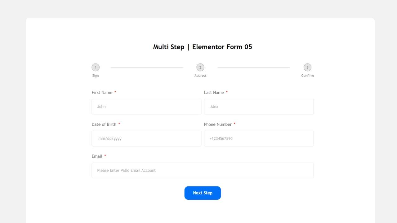 Elementor Form 05