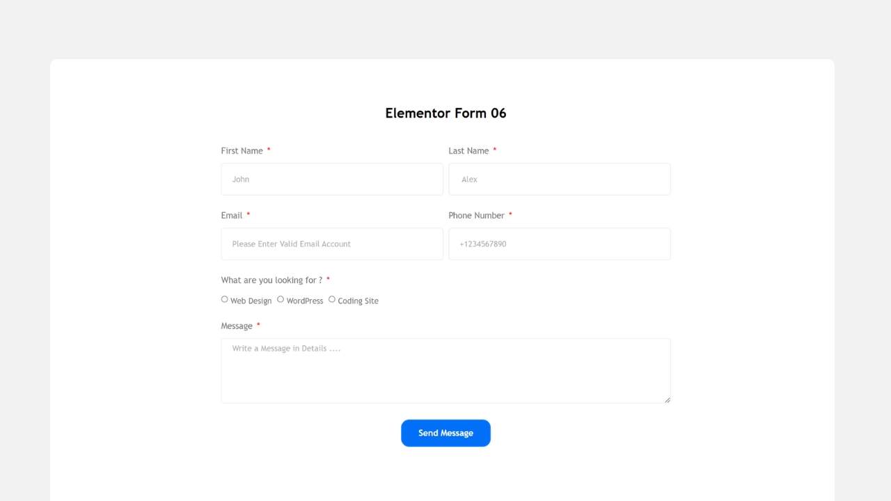 Elementor Form 06