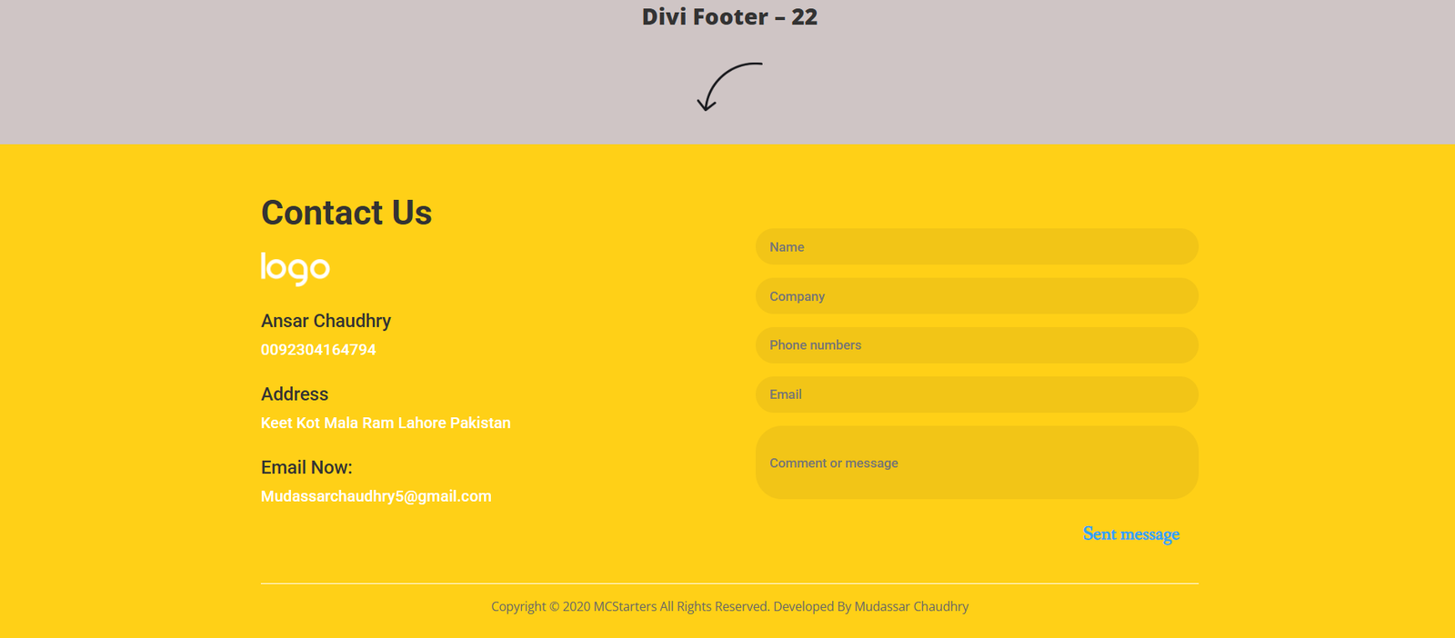 Full-Width Contact Form Canvas