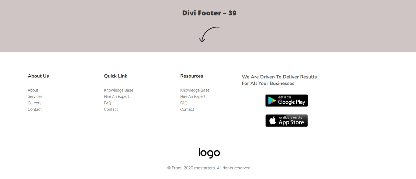 Floating Typography Footer