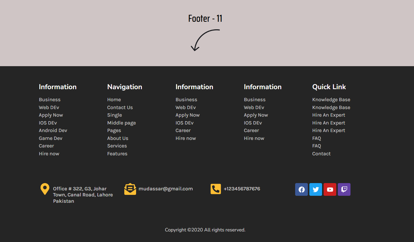 Elementor Footer 11