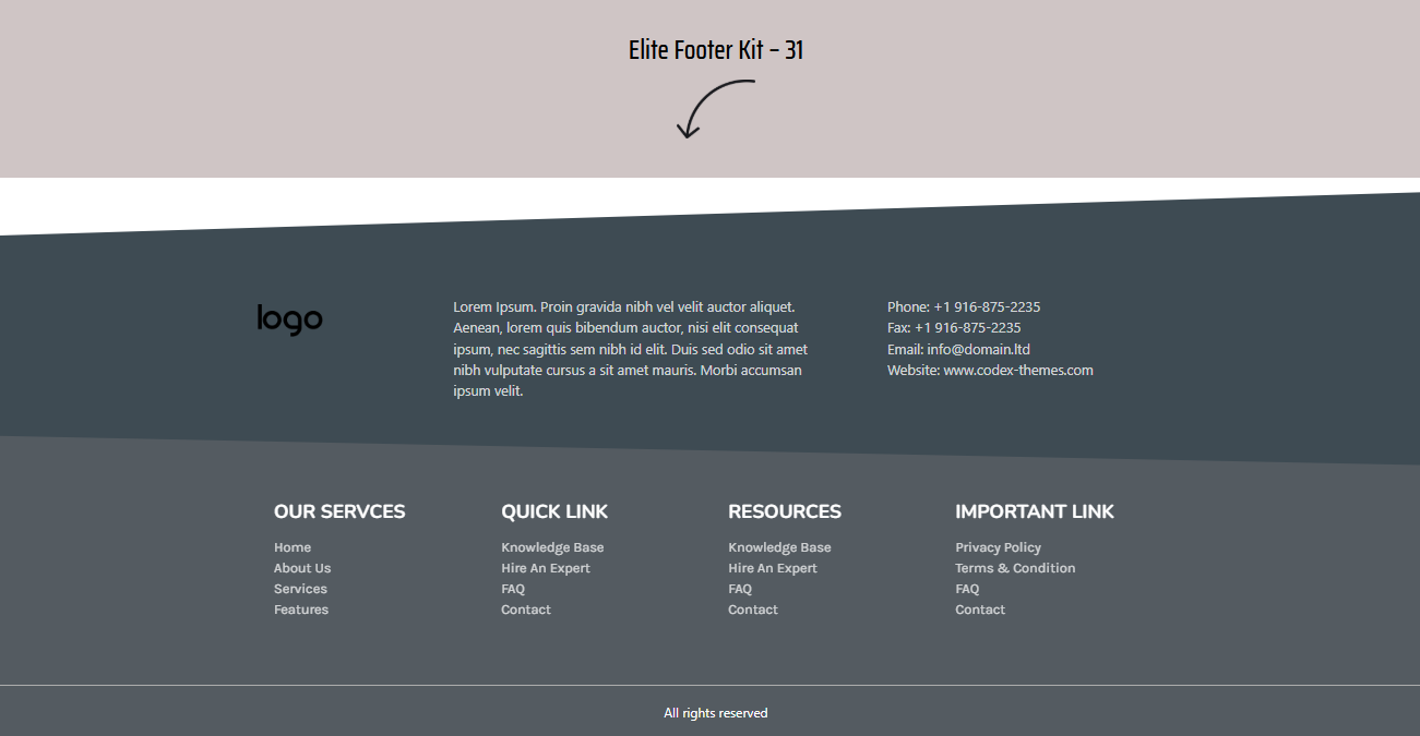 Elementor Footer 31
