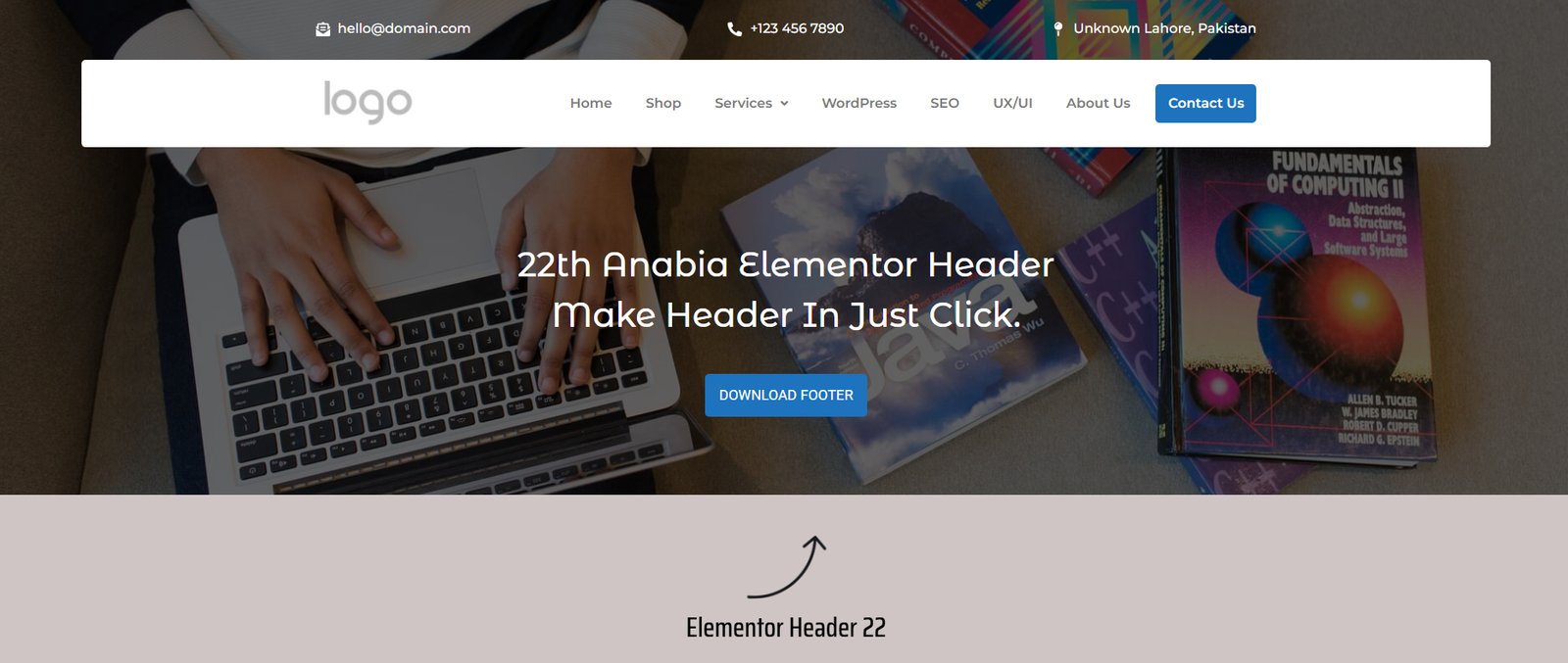 55 Best Elementor Header Templates to Create a Stunning Website Header 22 Elementor Header 22