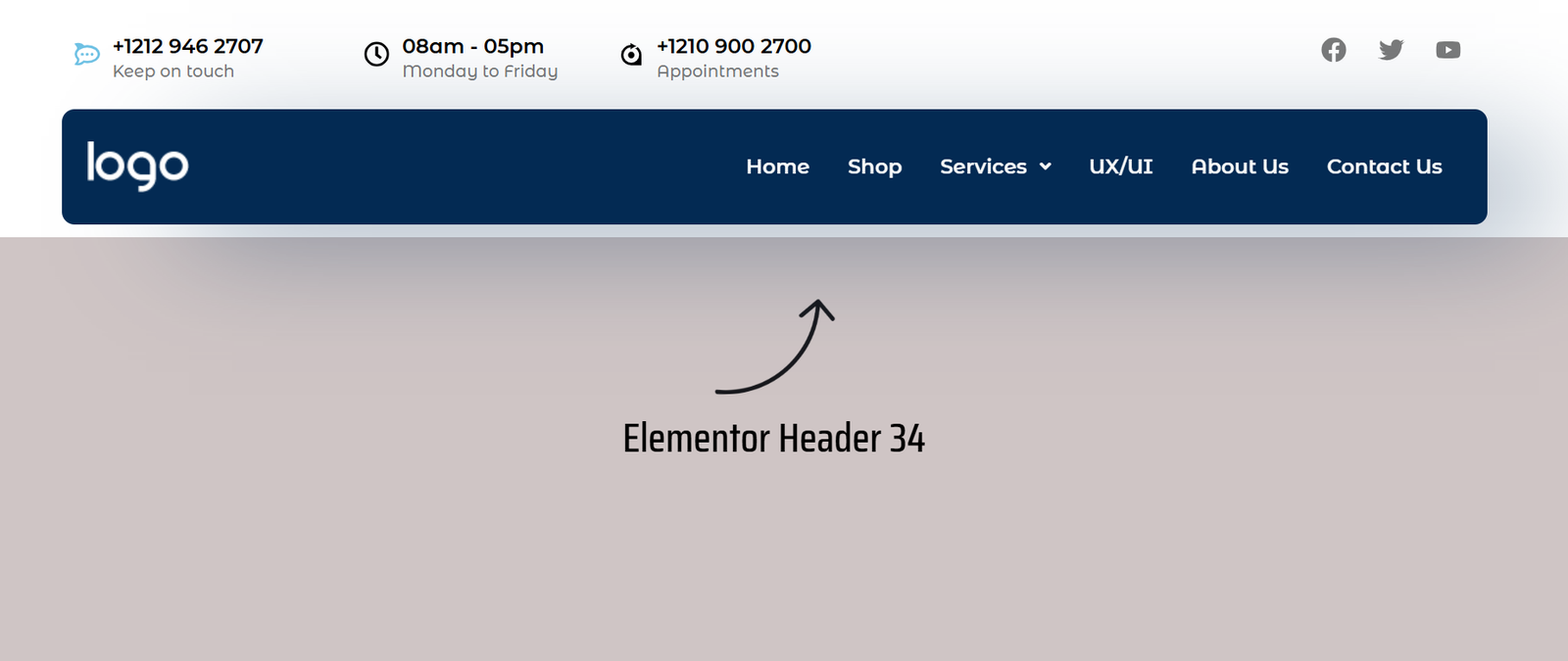 55 Best Elementor Header Templates to Create a Stunning Website Header 34 Elementor Header 34