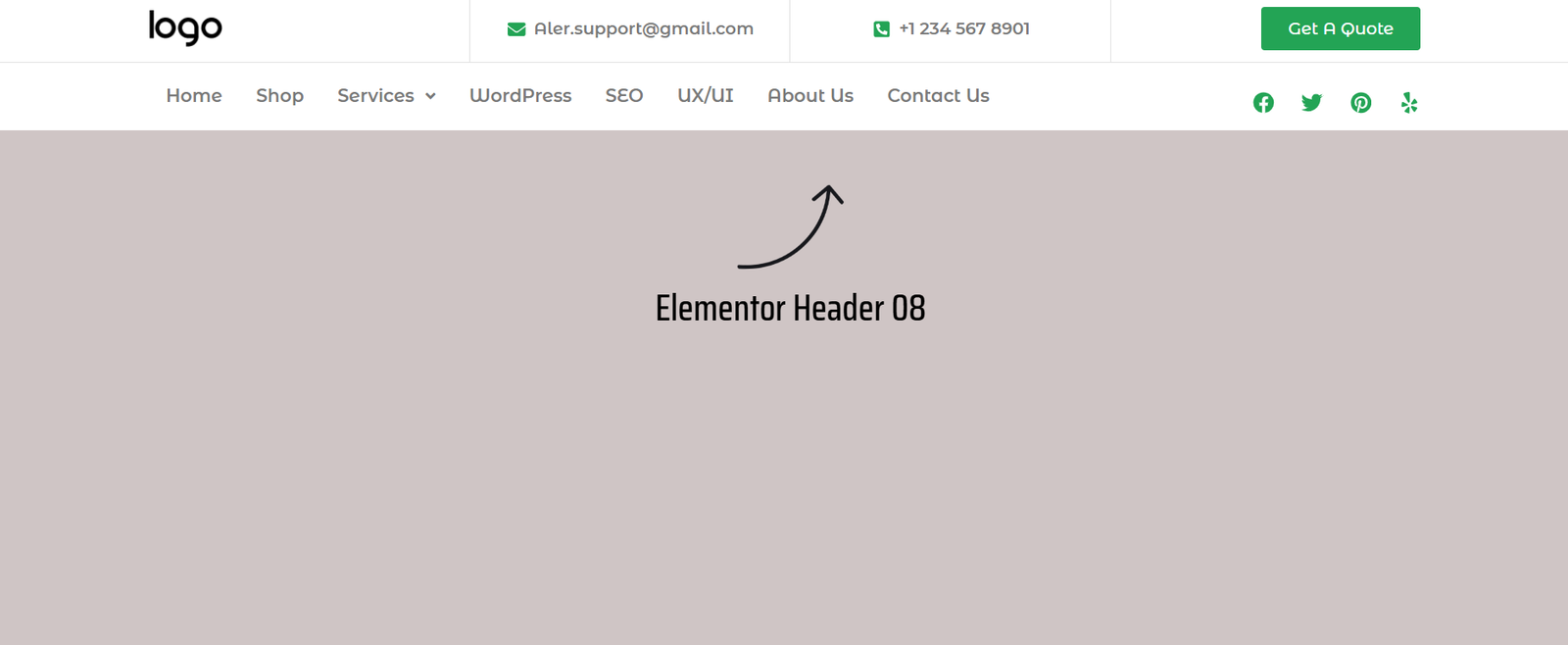 55 Best Elementor Header Templates to Create a Stunning Website Header 8 Elementor Header 8